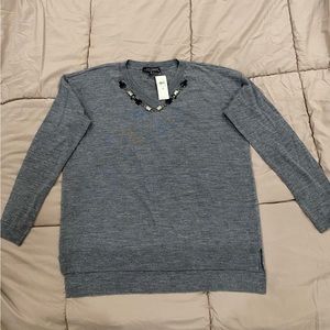 NWT Ann Taylor Grey Wool Sweater